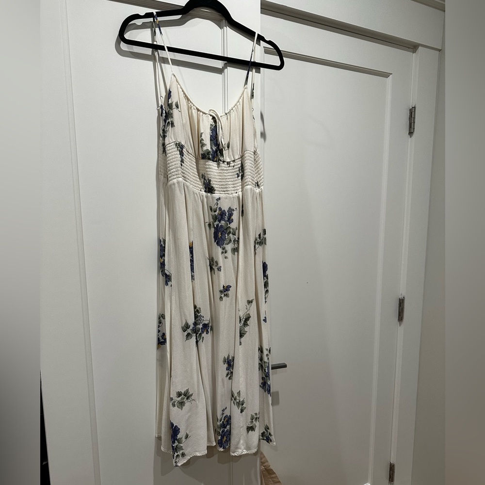 Reformation white floral midi dress size 10